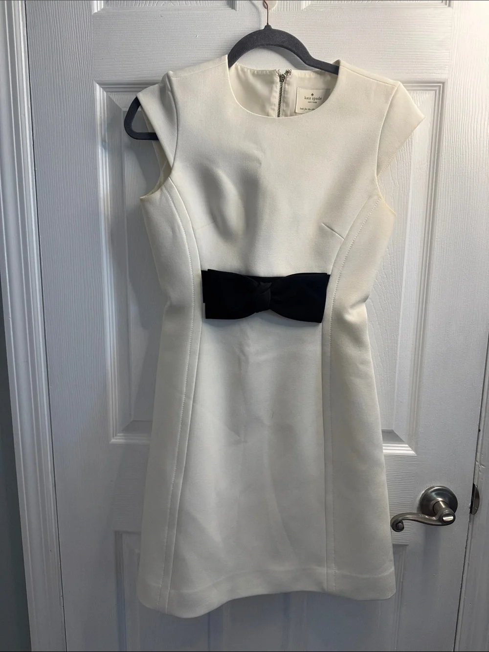 kate spade Ivory Mini Dress with Black Bow